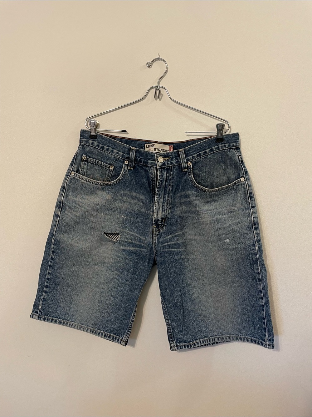 Levi's Faded Blue Straight Jean Shorts